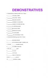 English Worksheet: demonstratives