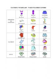 English worksheet: Clothes