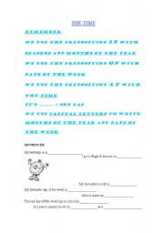 English worksheet: THE TIME