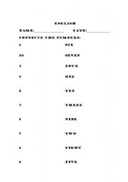 English worksheet: numbers