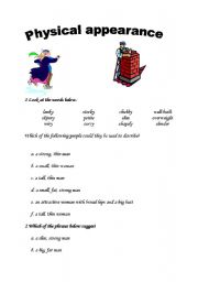 English Worksheet: Physical appearance