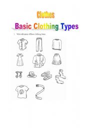 English worksheet: Clothes items