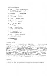 English worksheet: present simple and past simple exercises