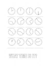 English Worksheet: WHAT TIME IS IT?