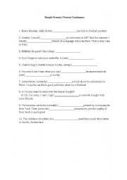 English Worksheet: simple present vs. present continuous