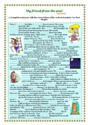 English Worksheet: My friend from the past - Past Simple