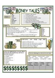 English Worksheet: MONEY TALKS