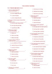 English Worksheet: indirect questions