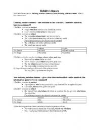 English Worksheet: Relative clauses