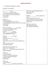 English Worksheet: Song - Simple present - She bangs by Ricky Martin