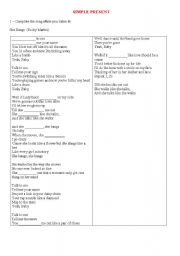 English worksheet: Song - Simple present - She bangs by Ricky Martin