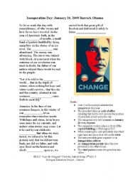 English Worksheet: Inauguration Speech Worksheet