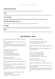 English Worksheet: Make your own story (Rehab, Amy Winehouse)