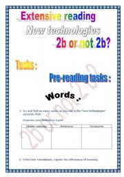 English Worksheet: 2b or not 2 b? Project about texting. (extensive reading) (19 pages)