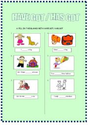English Worksheet: have got/ has got