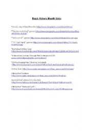 English Worksheet: GREAT Black History Month Links