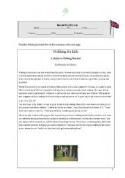English Worksheet: Walking for life