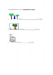 English worksheet: Prepositions of place