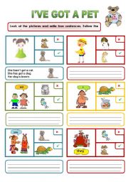 English Worksheet: HAVE GOT AND PETS