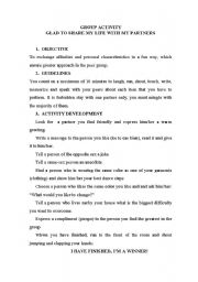 English worksheet: Mingling activity