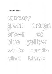 English worksheet: colors