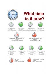 English Worksheet: What time is it now?