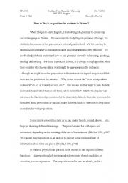 English Worksheet: How To Teach Prepositions