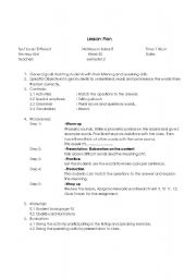 English Worksheet: Example lessonplan