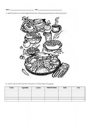 English Worksheet: Healthy meal - New Food Pyramid