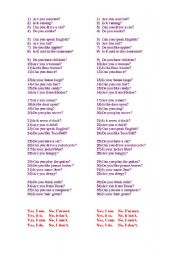English Worksheet: Questions with Be, Do and Can
