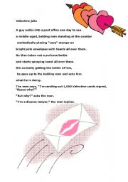 English Worksheet: Valentine joke