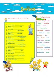 The Simpsons WORKSHEET