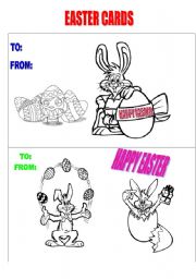 English worksheet: EASTER CARDS