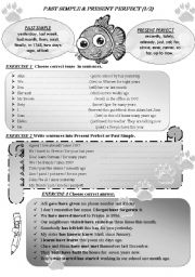 English Worksheet: PAST SIMPLE -PRESENT PERFECT B-W