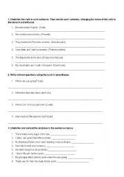 English Worksheet: Grammar test