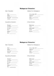 English Worksheet: Madagascar Escape 2 Africa Characters
