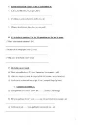 English worksheet: Grammar test1