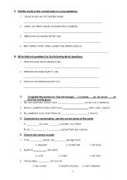 English worksheet: Grammar test2