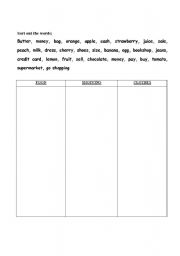 English worksheet: Shopping vocabulary