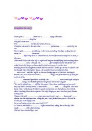 English Worksheet: TOUCHING THE STARS