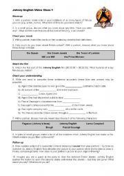 English Worksheet: Johnny English Video Class Worksheet 1 of 3