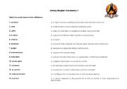 English Worksheet: Johnny English Video Class Vocabulary Sheet 1 of 3