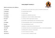 Johnny English Video Class Vocabulary Sheet 3 of 3