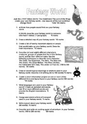 English Worksheet: Fantasy World