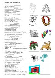 English Worksheet: All I want for Christmas is You