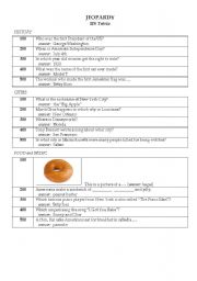 English worksheet: United States Jeopardy