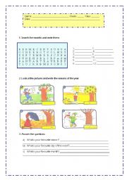 English Worksheet: Seasons & Months