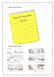 English Worksheet: Days of the Week & Weather