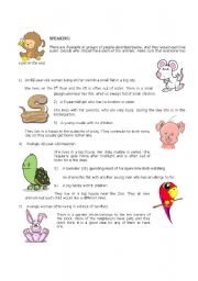 English Worksheet: Speaking activity