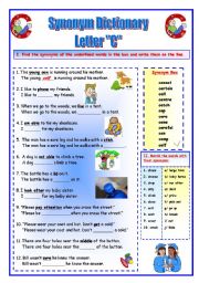 Synonym Dictionary, Letter F - ESL worksheet by Babi965